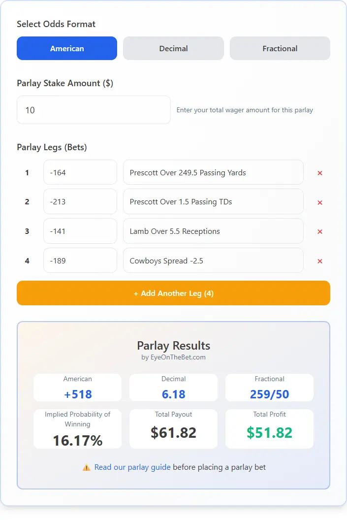Parlay Calculator