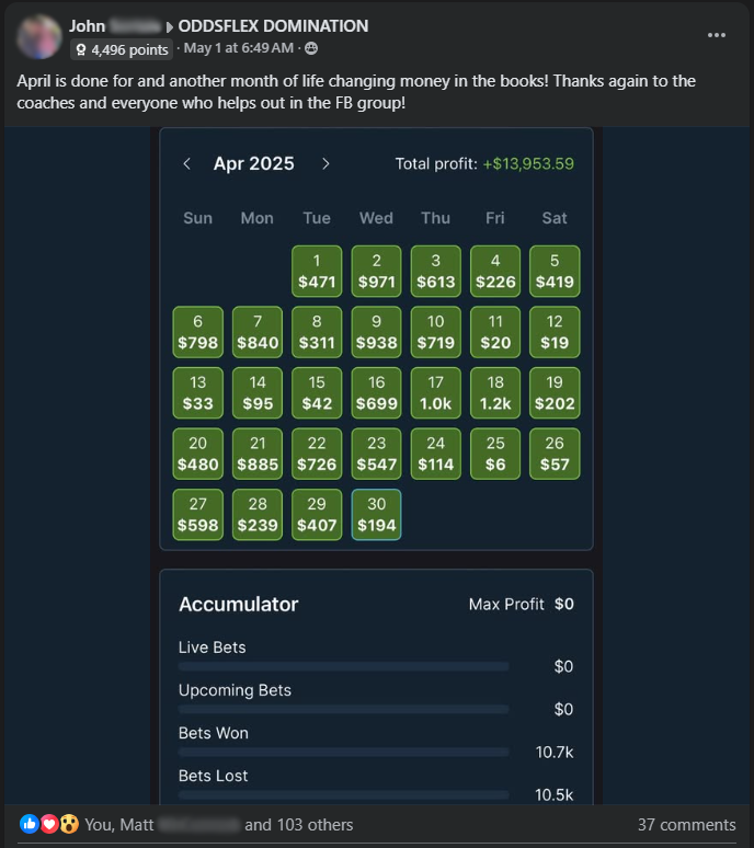 Sports betting tools testimonial